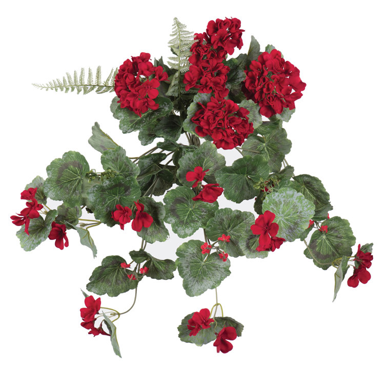 Charlton Home® Artificial Geranium Hanging Bush & Reviews Wayfair